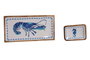 DKD Home Decor Set de 2 Bandejas de Mango Langosta Blanco