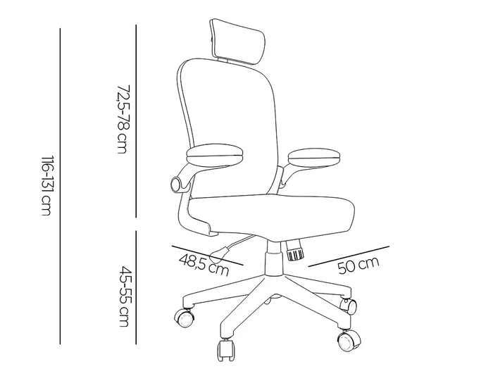Q-connect Silla Ergonómica de Oficina con Respaldo de Malla Ajustable, Base de Nylon, Color Blanco Gris