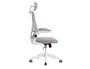 Q-connect Silla Ergonómica de Oficina con Respaldo de Malla Ajustable, Base de Nylon, Color Blanco Gris