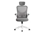 Q-connect Silla Ergonómica de Oficina con Respaldo de Malla Ajustable, Base de Nylon, Color Blanco Gris