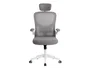 Q-connect Silla Ergonómica de Oficina con Respaldo de Malla Ajustable, Base de Nylon, Color Blanco Gris