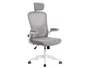 Q-connect Silla Ergonómica de Oficina con Respaldo de Malla Ajustable, Base de Nylon, Color Blanco Gris