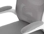 Q-connect Silla Ergonómica de Oficina con Respaldo de Malla Ajustable, Base de Nylon, Color Blanco Gris
