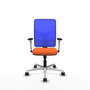 PIQUERAS Y CRESPO Silla de oficina Motilla con mecanismo Sincro, Tela Naranja y Malla Azul