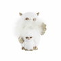 DKD Home Decor Figura de Búho en Resina, Pack de 2, Blanco y Dorado