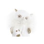 DKD Home Decor Figura de Búho en Resina, Pack de 2, Blanco y Dorado