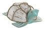 DKD Home Decor Figura de Tortuga en Albasia y Cuerda, Azul y Blanco