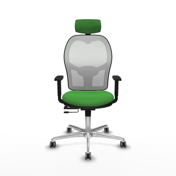 PIQUERAS Y CRESPO Silla de oficina Jorquera Verde y Blanco con mecanismo Sincro/Traslack