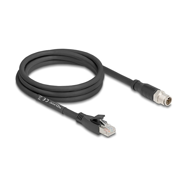 DeLOCK Cable de red M12 X-codificado 8 pines a RJ45 Cat.5e S/FTP 2 m negro DeLOCK Cable de red M12 X-codificado 8 pines a RJ45 Cat.5e S/FTP 2 m negro