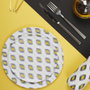 Home Deco Factory Plato Postre de Melamina Colección Zeste con Diseño de Limones y Hojas - Diámetro 20 cm