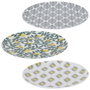Home Deco Factory Plato Postre de Melamina Colección Zeste con Diseño de Limones y Hojas - Diámetro 20 cm