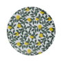 Home Deco Factory Plato Postre de Melamina Colección Zeste con Diseño de Limones y Hojas - Diámetro 20 cm