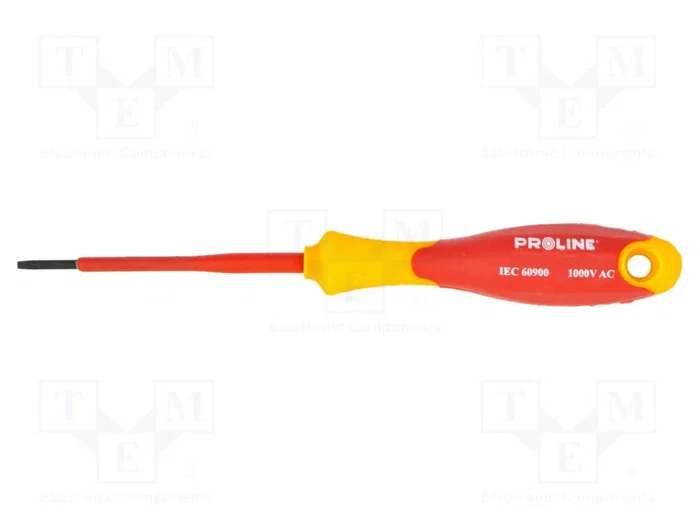 PROLINE Destornillador plano aislado SL 3 de 100 mm PROLINE Destornillador plano aislado SL 3 de 100 mm