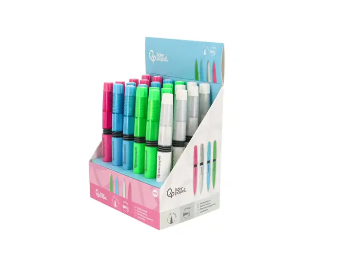 Liderpapel Portaminas Colección 2 con fuelle y goma, acabado soft touch, 0,5 mm, 4 colores surtidos