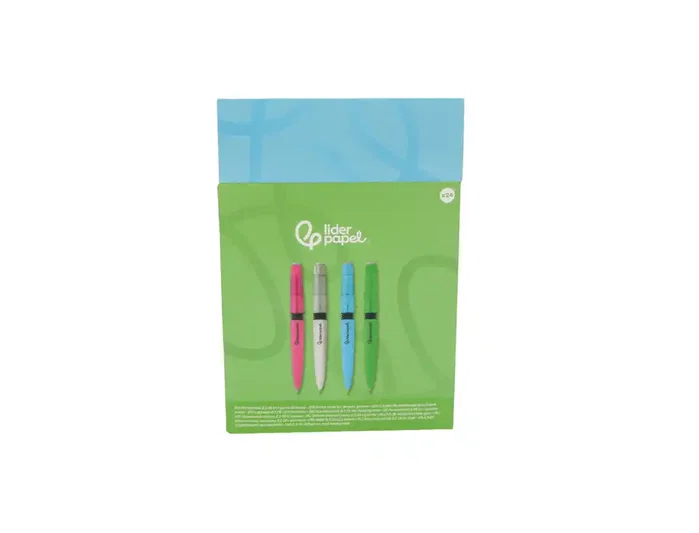 Liderpapel Portaminas Colección 2 con fuelle y goma, acabado soft touch, 0,5 mm, 4 colores surtidos