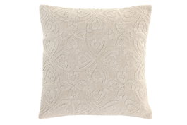 DKD Home Decor Cojín de Algodón Bordado a Mano Crudo 45x45 cm