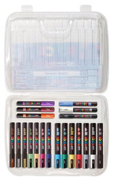 Posca Marcador de Pintura Punta Cónica Set 20 Unidades Colores Surtidos (PC1M, PC3M, PC5M)