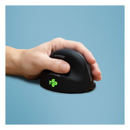 R-Go Tools RGOHELELAWL Ratón Ergonómico Vertical para Zurdos, Negro y Plata
