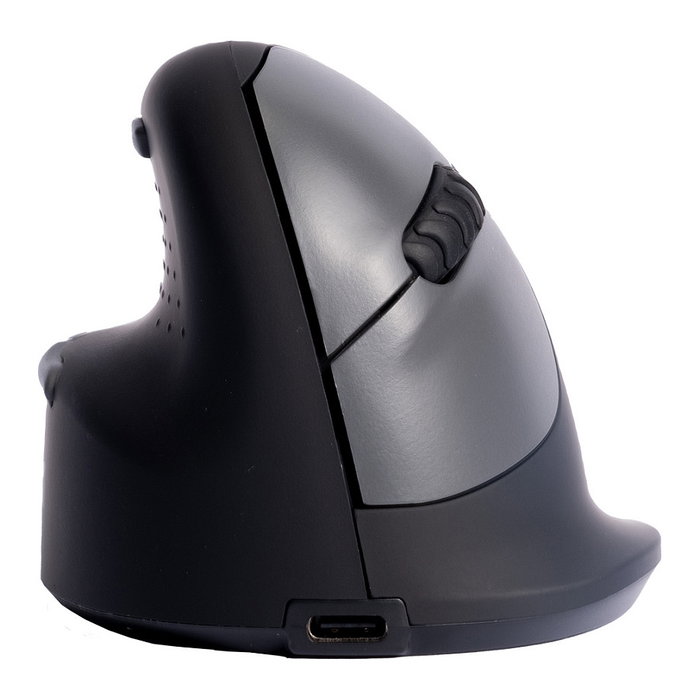 R-Go Tools RGOHELELAWL Ratón Ergonómico Vertical para Zurdos, Negro y Plata