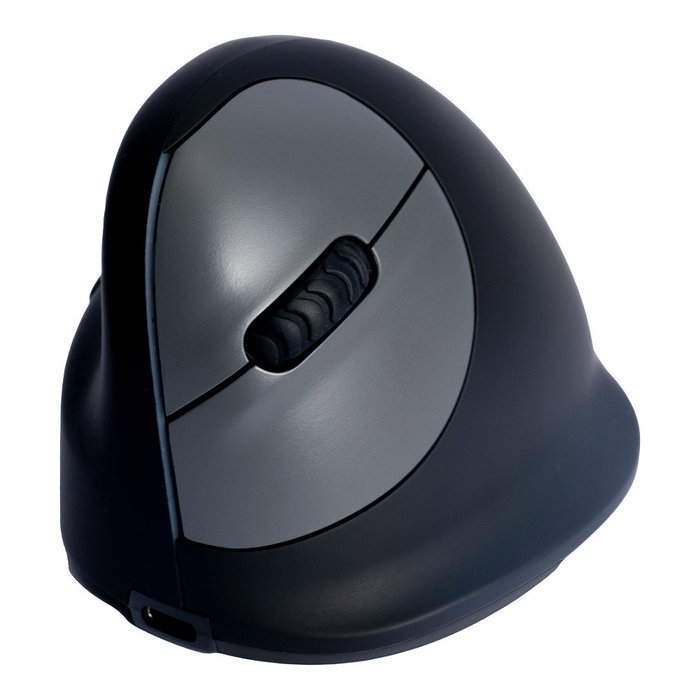 R-Go Tools RGOHELELAWL Ratón Ergonómico Vertical para Zurdos, Negro y Plata