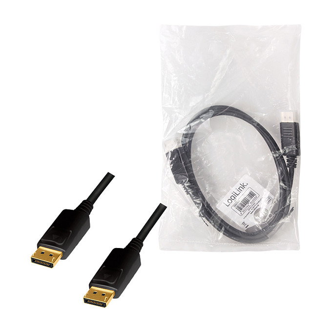 LogiLink Cable DisplayPort DP/M a DP/M 4K/60Hz Negro 1m
