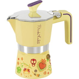 Pedrini Mokka Pot Frida Kahlo Edition Amarillo, 2 Tazas