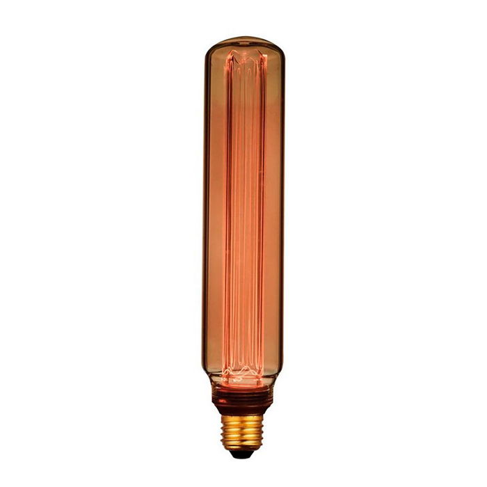 Fbright Bombilla LED Decorativa T60 Tubular E27 4W 200 Lm 1800K Luz Cálida Ø60x300 mm Vintage Cristal Dorado Ámbar Fbright Bombilla LED Decorativa T60 Tubular E27 4W 200 Lm 1800K Luz Cálida Ø60x300 mm Vintage Cristal Dorado Ámbar