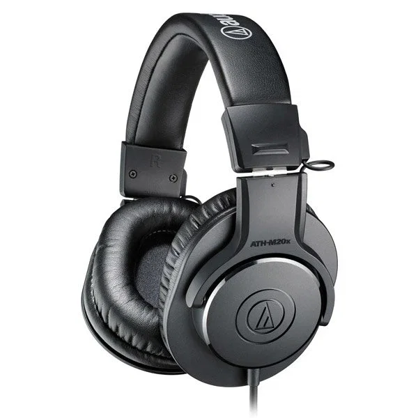 Audio-Technica ATH-M20X Auriculares Cerrados Diadema Profesionales para Música, Alámbricos, Negro, 3 m, 40 mm, Circumaural, 15-20000 Hz