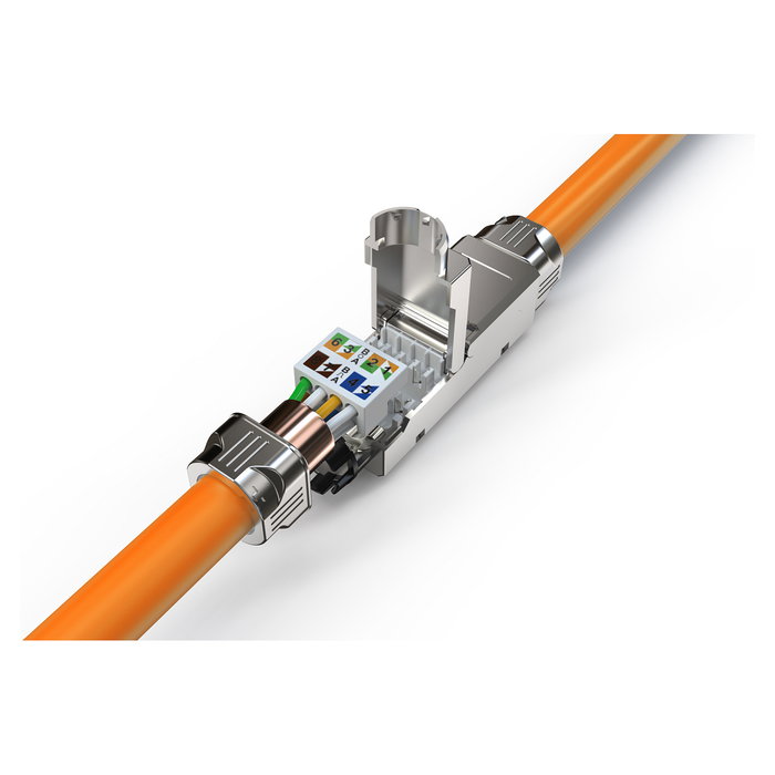 Digitus Acoplador de conexión RJ45 CAT 6A para campo, 500 MHz, Acero Inoxidable, Código: CAT-Verbinder