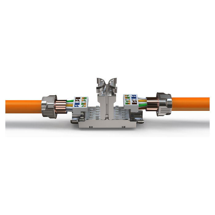 Digitus Acoplador de conexión RJ45 CAT 6A para campo, 500 MHz, Acero Inoxidable, Código: CAT-Verbinder