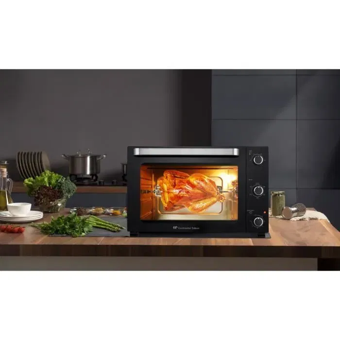 Continental Edison Mini horno eléctrico - Convección natural - CEMF60B3 - Negro - 60x39x48 cm