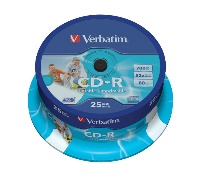 Verbatim CD-R AZO 700MB 52x Imprimible 25 unidades Verbatim CD-R AZO 700MB 52x Imprimible 25 unidades