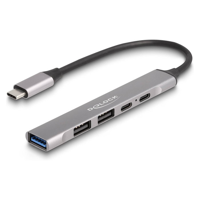DeLOCK 64298 Hub USB tipo C Slim con 4 puertos y PD 95 W DeLOCK 64298 Hub USB tipo C Slim con 4 puertos y PD 95 W