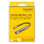 DeLOCK 64298 Hub USB tipo C Slim con 4 puertos y PD 95 W