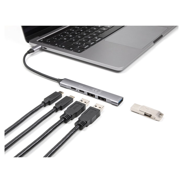 DeLOCK 64298 Hub USB tipo C Slim con 4 puertos y PD 95 W DeLOCK 64298 Hub USB tipo C Slim con 4 puertos y PD 95 W
