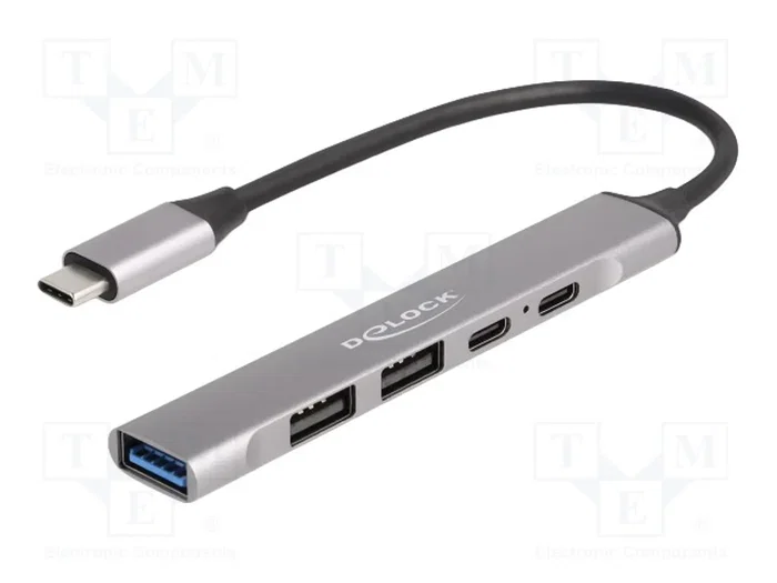 DeLOCK 64298 Hub USB tipo C Slim con 4 puertos y PD 95 W DeLOCK 64298 Hub USB tipo C Slim con 4 puertos y PD 95 W