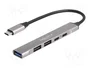 DeLOCK 64298 Hub USB tipo C Slim con 4 puertos y PD 95 W