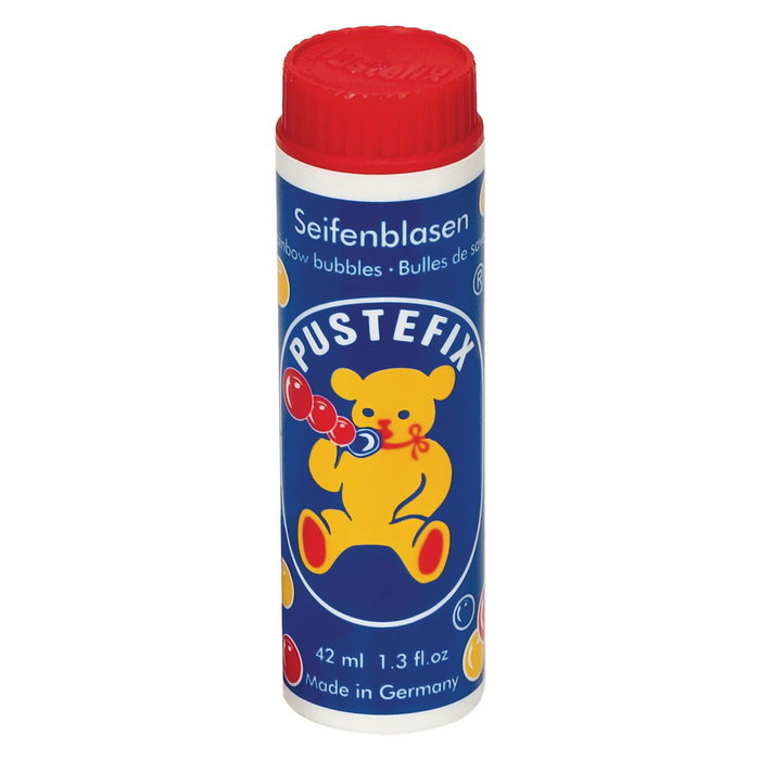 PUSTEFIX Klassik - Lote de 1 x Pompas de Jabón con Varita Mágica, Burbujas Gigantes, Botella 42ml, Multicolor, Juguete para Niños a Partir de 4 Años (DAM 4869210)