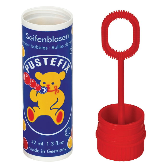 PUSTEFIX Klassik - Lote de 1 x Pompas de Jabón con Varita Mágica, Burbujas Gigantes, Botella 42ml, Multicolor, Juguete para Niños a Partir de 4 Años (DAM 4869210)