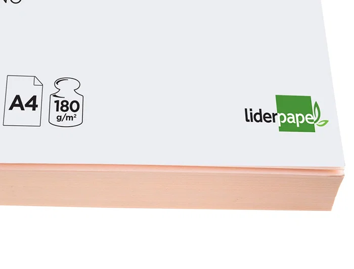 Liderpapel Cartulina A4 180g/m2 Crema Paquete de 100 Hojas
