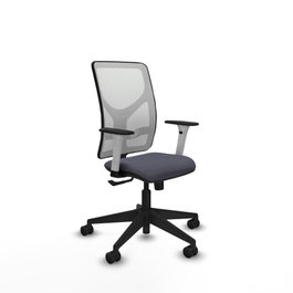 PIQUERAS Y CRESPO Silla de oficina Motilla con mecanismo Sincro Gris y Blanco