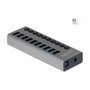 DeLOCK Hub USB de 10 puertos 5 Gbps con interruptores 63670 gris