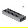 DeLOCK SuperSpeed USB Hub con 10 Puertos y Interruptor, USB 3.2 Gen 1 Type-A, 5 Gbps, Aluminio Gris