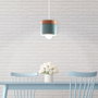 Lámpara Colgante Mikayla Madera Acero 1xE27 Sin Bombilla Turquesa [SKD-P1010-T]
