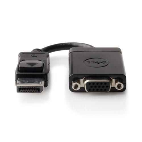 Dell Adaptador de Video DisplayPort a VGA, Resolución Full HD 1920 x 1200, para Proyector, Monitor, Laptop, Negro