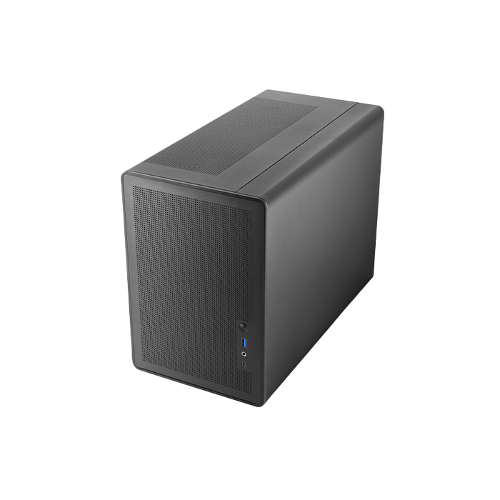 Mars Gaming MCXPS - Caja de Ordenador Gaming Micro-ATX, Lateral de Cristal Templado, Panel Frontal Total Mesh, Compatible con GPU de 310mm, 4 Ranuras, Negro