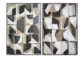 DKD Home Decor Cuadro Lienzo Abstracto Surtido de 2 Piezas 83x4,5x123 cm