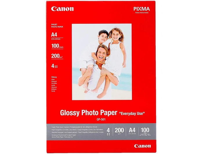 Canon Pixma Papel Fotográfico Brillo DIN A4 200g/m² Ink-jet Paquete 100 Hojas Canon Pixma Papel Fotográfico Brillo DIN A4 200g/m² Ink-jet Paquete 100 Hojas