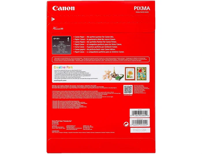 Canon Pixma Papel Fotográfico Brillo DIN A4 200g/m² Ink-jet Paquete 100 Hojas Canon Pixma Papel Fotográfico Brillo DIN A4 200g/m² Ink-jet Paquete 100 Hojas