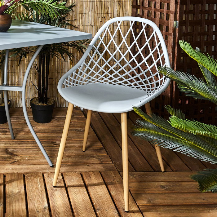 Home Deco Factory Silla Exterior Gris Málaga 57x51,2xh.80,2 cm